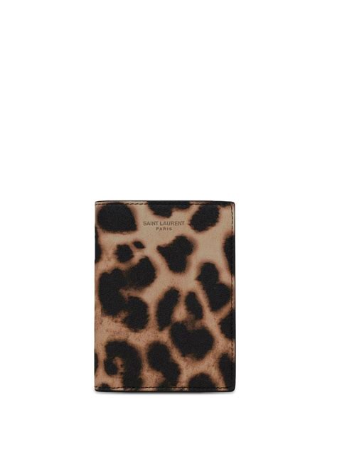 saint laurent leopard print wallet